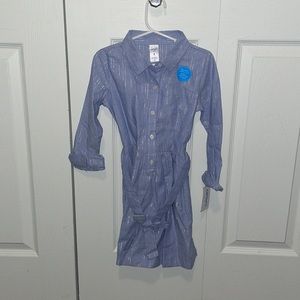 Carters blue & silver pinstripe shirt dress